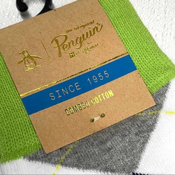 Original Penguin Men’s Dress Casual Argyle Crew Socks Combed Cotton New NWT - Picture 3 of 11